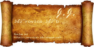 Járovics Jób névjegykártya